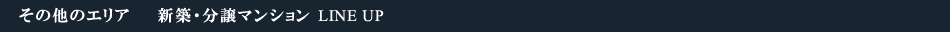 その他のエリア　新築マンション LINEUP