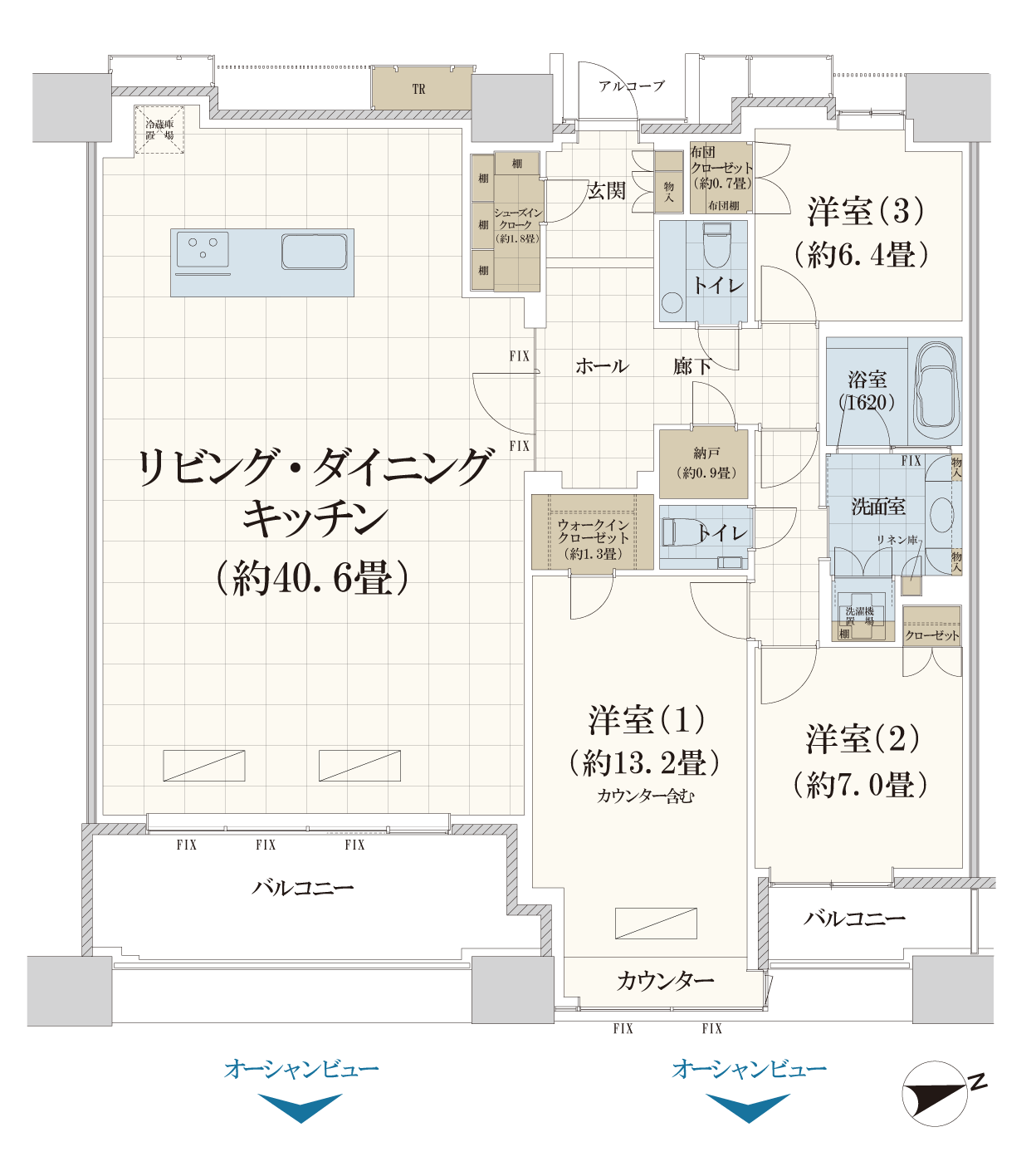 公式 ザ クレストタワー熱海 間取り Eタイプ 公式 ザ クレストタワー熱海 間取り Eタイプ